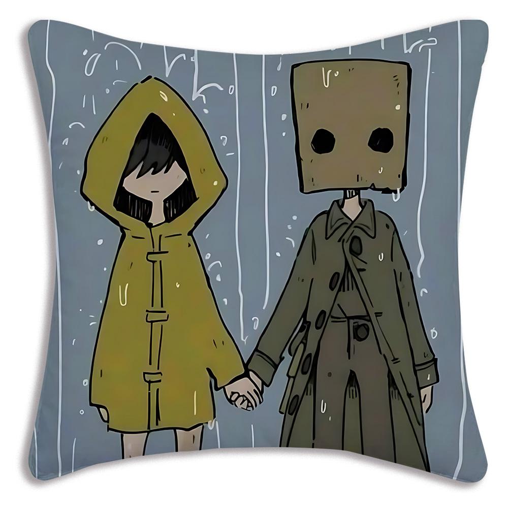 Игровые Чехлы на Подушки L-Little Nightmares Мультяшные Декоративные для Дивана Дома Двусторонние Короткий Плюш Милый Чехол на Подушку