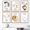 Cute Cartoon Animal Giraffe Lion Monkey Decorative Painting Children's Room Bedroom Canvas Painting Baby Room Decor Poster