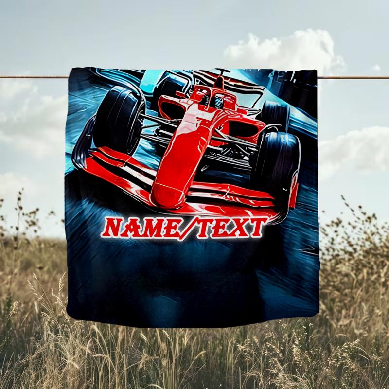 1PC Custom Name Night Track outdooor Flannel blankets Throw Blanket All-Season Throw Gift Bedspread for Couch, Bed, Camping Holiday Birthda