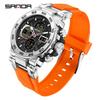 SANDA Fashion Luxury Men Sports Watch Multifunctional Dual Display Waterproof Countdown Date Alarm Clock Military Men's Watch
