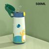 Kids Stainless Steel Straw Thermos Mug with Case Cartoon Leak-Proof Vacuum Flask Children Thermal Water Bottle Thermocup