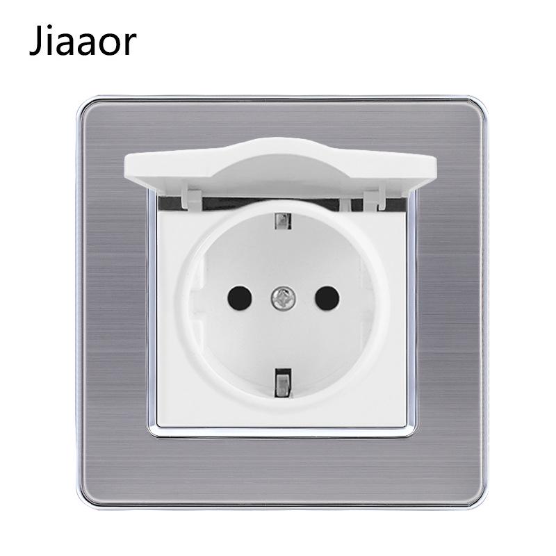 Европейский стандарт 86 тип Панель из нержавеющей стали для двойного выключателя и розетки с USB-C, Немецкий стиль, Встраиваемый настенный монтаж.