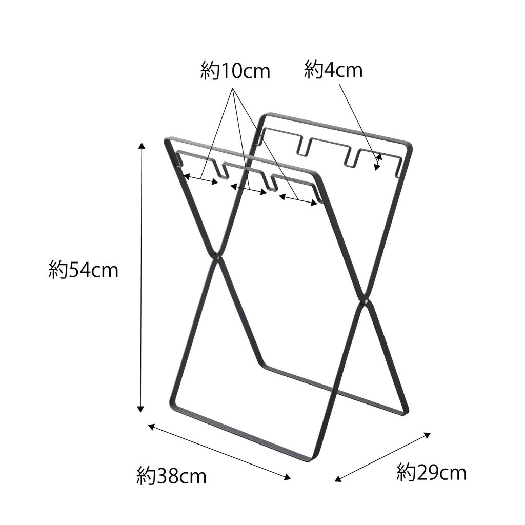 Yamazaki Jitsugyo 5715 Пластиковые пакеты 3 ряда 45 л Подставка для мусорных мешков черная Ш38XГ29XВ54см Разделительная башня для мусорных баков Подставка для пластиковых пакетов 5715 и прибл.. (Когда