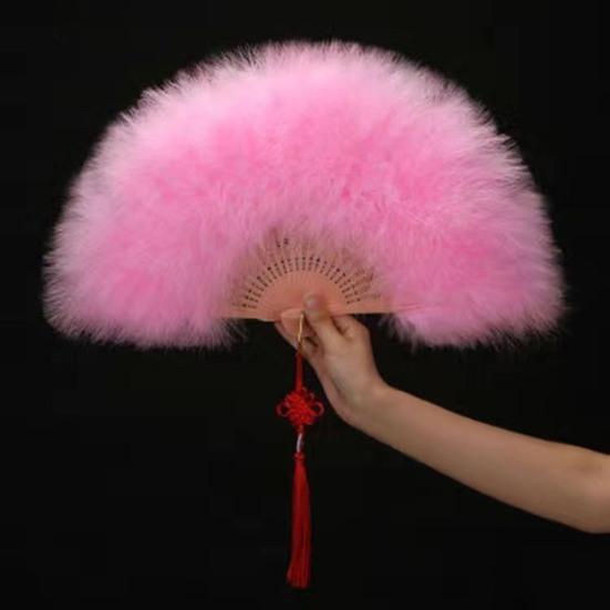 Винтажный складной веер из перьев, ручной веер для свадебной вечеринки, переносной летний веер, украшение для танцевального представления, аксессуары для вечеринок