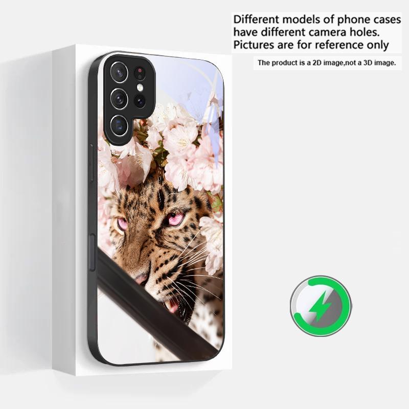 Цветочный Леопардовый Тень Подходит Для Samsung Galaxy S25 Ultra S20 FE S21 S22+ S23 Plus S24 S26 Edge Магнетизм Стекло Чехол Для Телефона