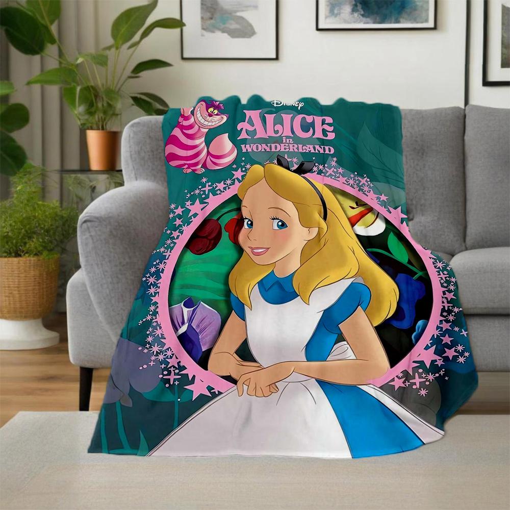 1 шт., Плед Disney «Алиса в Стране чудес», Для гостиной, Пледы для улицы, Путешествия, Кемпинг