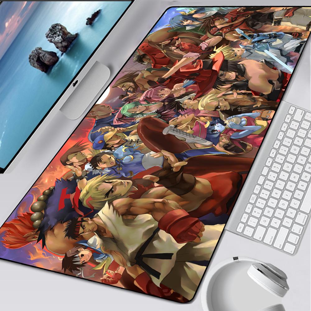 Street Fighter Large Gaming Mouse Pad Computer Mousepad Pc Gamer Mouse Mat Laptop Mausepad Mouse Carpet Keyboard Mat Desk Pad