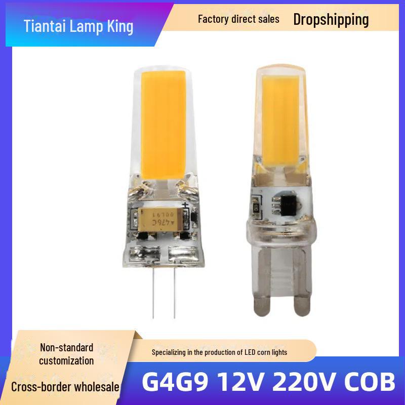 G4 COB 3W LED Corn Lamp Beads, 12V/220VAC/DC, Universal High Brightness Crystal Chandelier Light Source