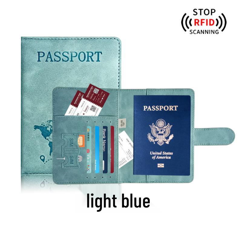 Набор: меняющий цвет держатель для паспорта из ПУ кожи и багажная бирка с RFID-защитой