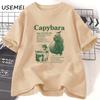 Capybara T-shirt Unisex Unisex Vintage Sience Theme Graphic Tee Trending Funny Cotton Short Sleeve T Shirt Summer Animal Tee Clothes