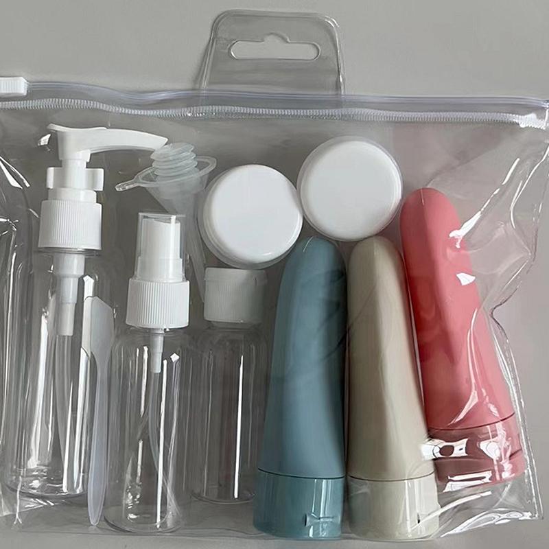 Дорожный костюм из 11 предметов, косметический флакон, пластиковый флакон, флакон для лосьона, флакон для тонера, распылитель, дозатор для шампуня и мыла