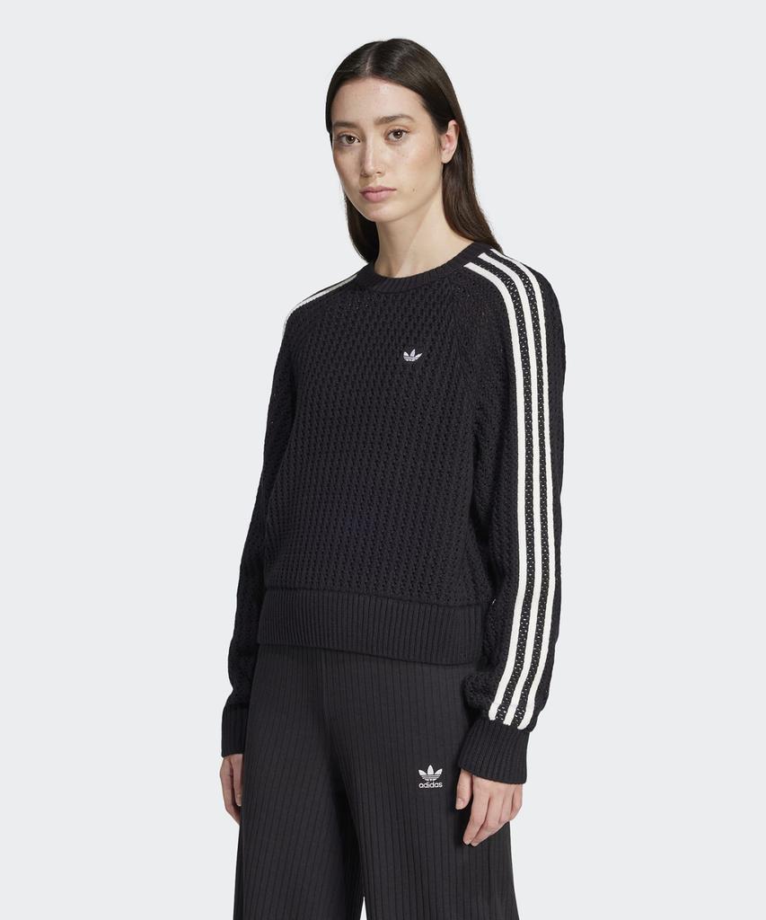 adidas Вязаный свитшот с круглым вырезом - Черный / Jd0905