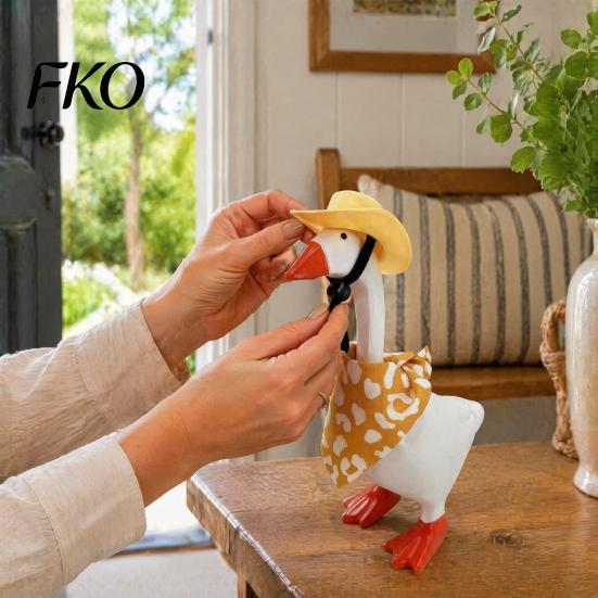 Leopard Print Duck Outfit 7 Inch Desk Goose Clothing Accessories Set, Cowboy Hat Bow Scarf Sunglasses Pet Ornament Costume Dress Outfit, Cute