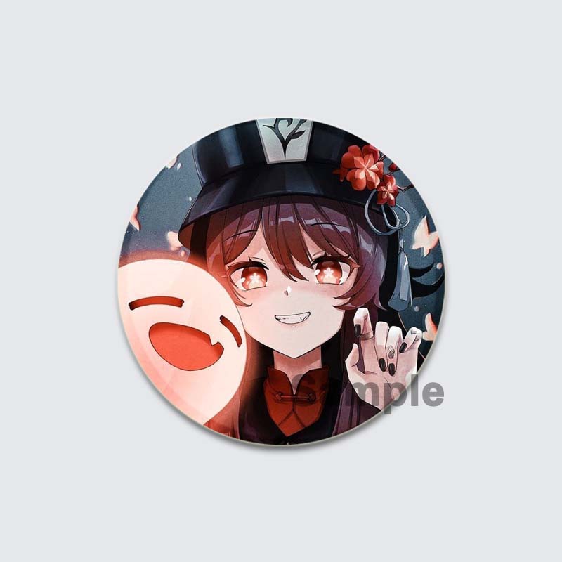 Значок Genshin Impact Game Anime Girl Hu Tao/Venti/Jean, 58 мм, круглая брошь для рюкзака, одежды, аксессуаров, ювелирных изделий, подарков