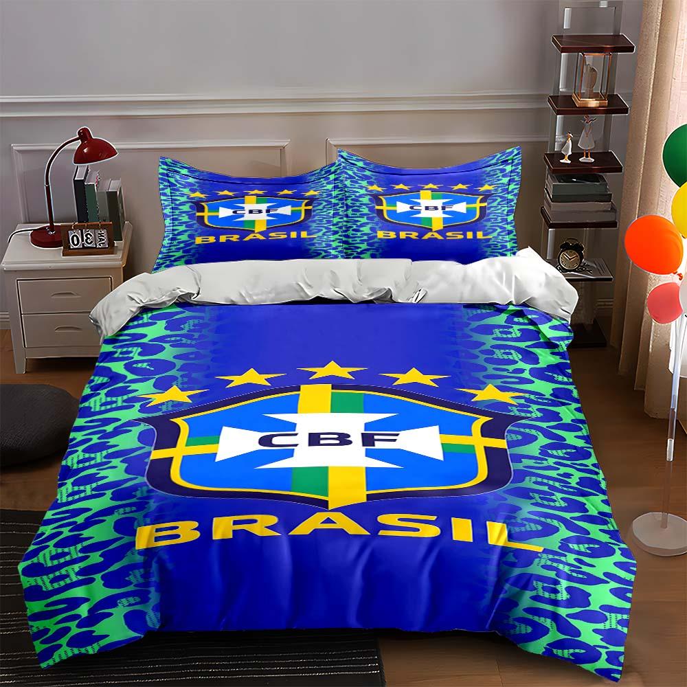 Brazilian Football Confederation logo. Bedding sets Duvet cover sets Duvet covers Pillowcases(1 * Duvet Cover 2 * Pillowcases, without duvet insert)