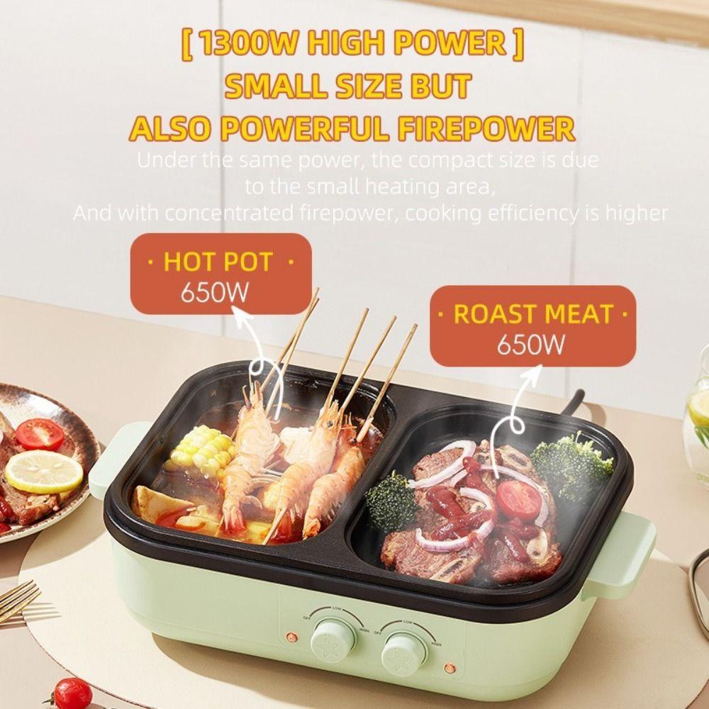 Dual Temperature Control Grill Machine Non-Stick Pan Barbecue Machine Multi-Cooker Home Dormitory