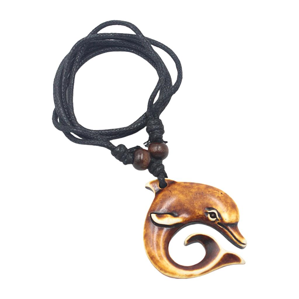 Ожерелье с подвеской в виде дельфина из смолы, регулируемая длина, ручная работа, цепочка для ключицы, ювелирное изделие для повседневной или официальной одежды