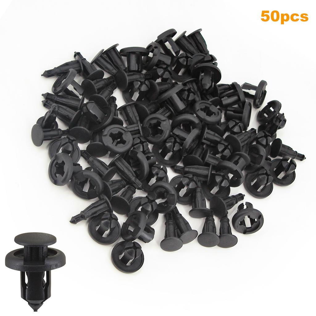 Universal 10mm Hole Size 50PCS Car Bumper Clips Nylon Rivet Fastener Fender for Honda & Acura Replace Push Rivet Mud Flap