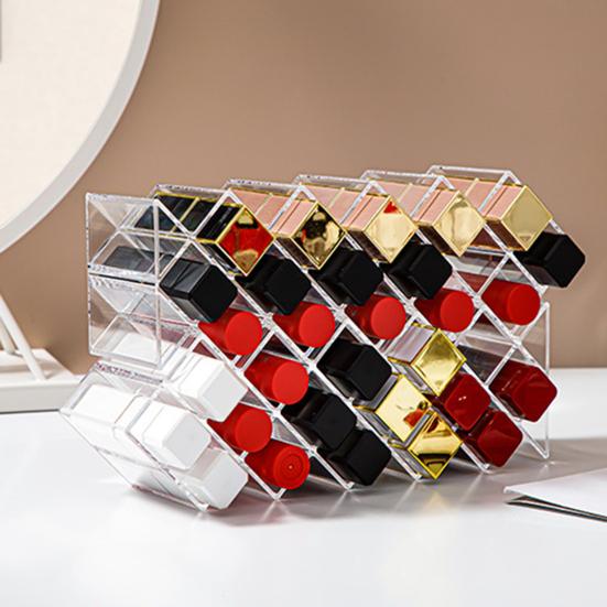 Складной органайзер для помад 16 или 28 отделений Держатель для помад Прозрачная акриловая башня для помад Стенд для хранения блесков для губ для туалетного столика