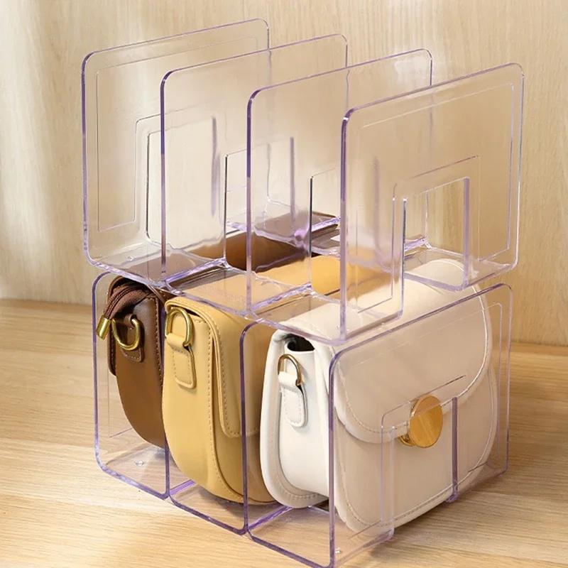 1PC Handbag Storage Rack Divider Organizer Acrylic Luxury Bags Storage Rack Transparent Partition Display Cabinet Rack For Women