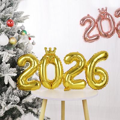 2026 Воздушный Шар Цифра Шары Рождественское Украшение для Дома Navidad Новогодняя Вечеринка 2026 Декор Новогодние Принадлежности