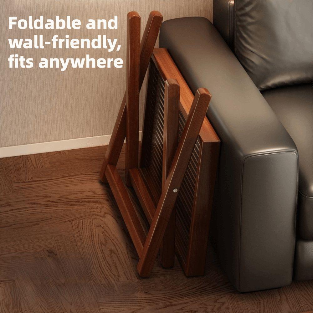 Sturdy Base Wooden Small Table Quick Setup Stable Foldable Coffee Table Compact Portable Folding Sofa Table Home Living Room