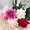 Single Branch Simulated Rose, Glued Moisturizing Rose Curled Edge Rose Simulated Bouquet Home Decoration