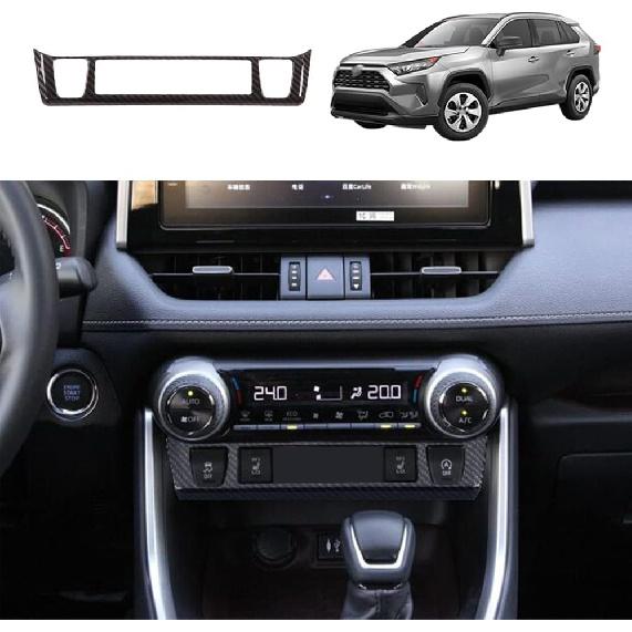 for Toyota RAV4 ABS Carbon Fiber Center Console Cup Holder Frame Trim Panel Cover Decoration for Toyota RAV4 2019 2020 2021 2022 Interior