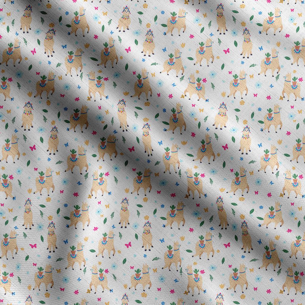 Soimoi Принт ламы альпаки, хлопковый батист, ткань для квилтинга, продаваемая во дворе, хлопчатобумажная ткань средней плотности шириной 42 дюйма, швейные принадлежности, синяя и