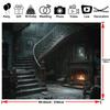 1pc 2D flat Halloween retro gothic building background cloth, Halloween decoration, no power required——sjs