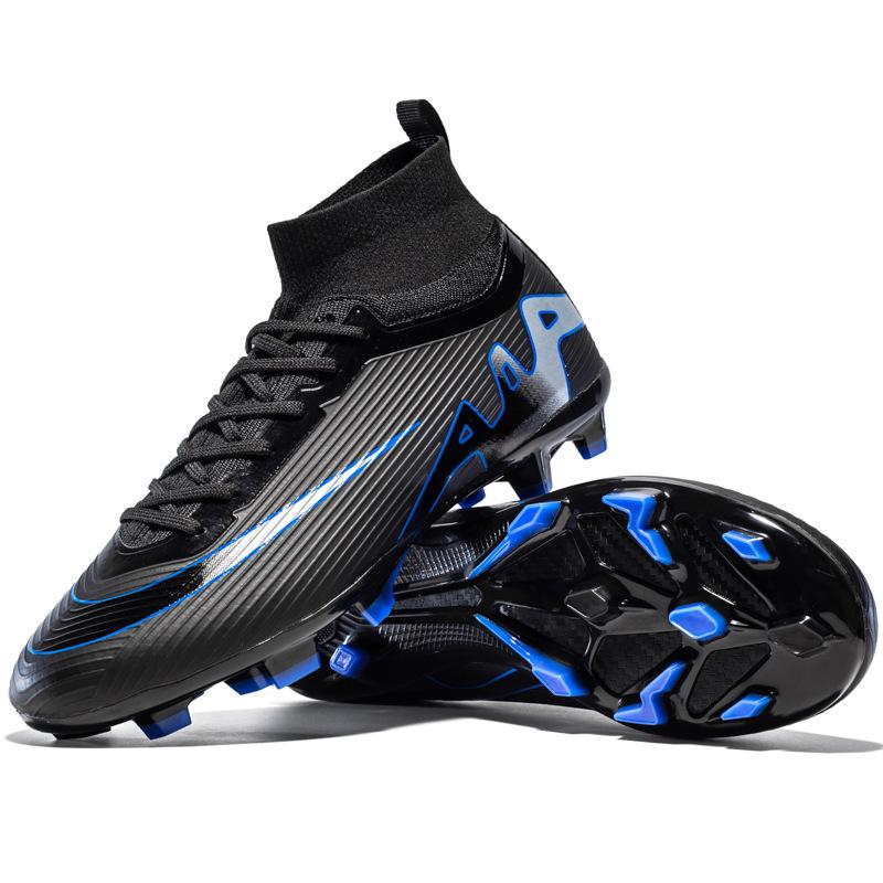 2025 new football shoes long broken nails high top men's and women's youth sports training shoes fashion non-slip