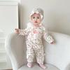 2025 Весенний детский боди-комбинезон для девочки из чистого хлопка с мишкой