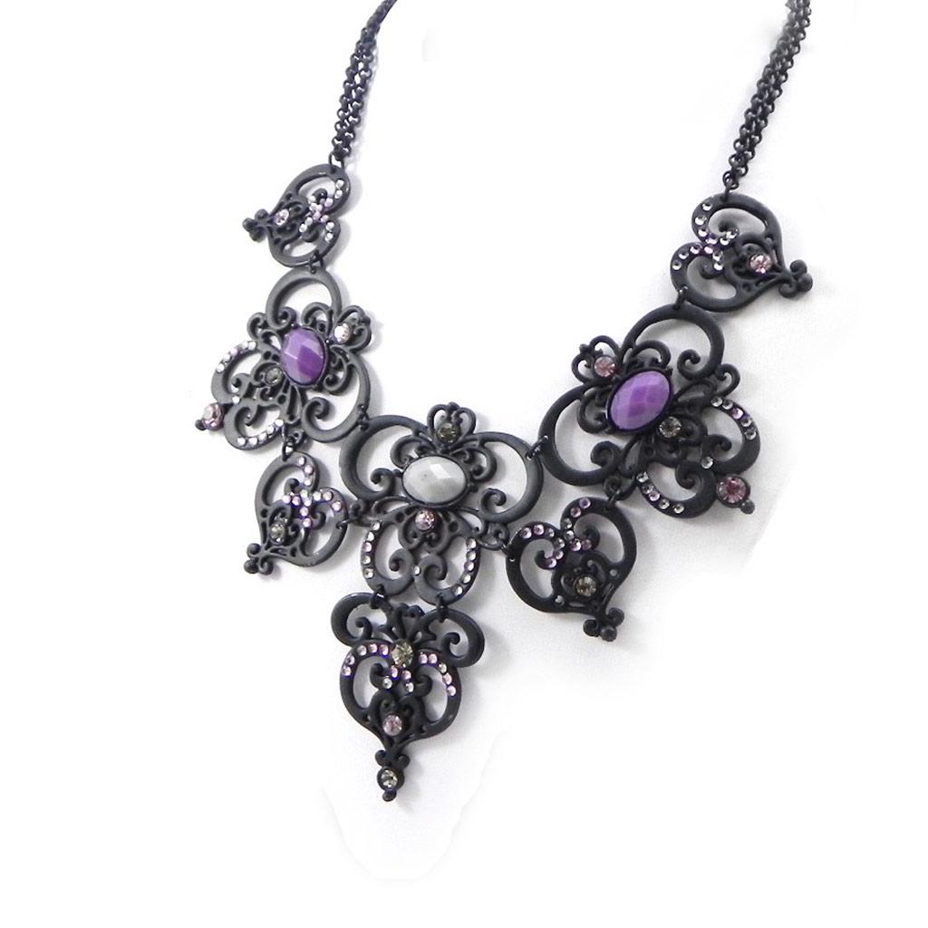 NOA [I2237] - Дизайнерское колье "Sissi" фиолетово-черный