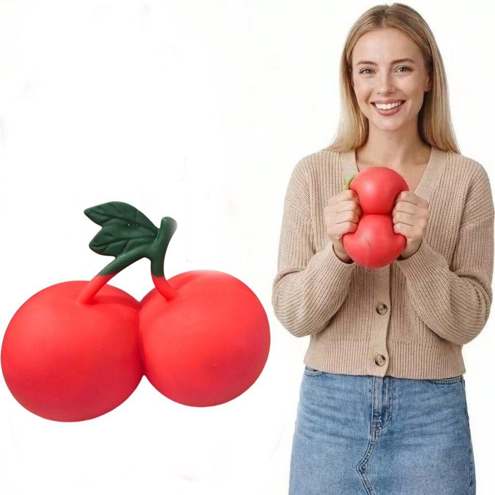 Realistic Cherry Squeeze Toy Hand Fidget Simulation Fruit Squishy Toy Cherries Pinch Le Office