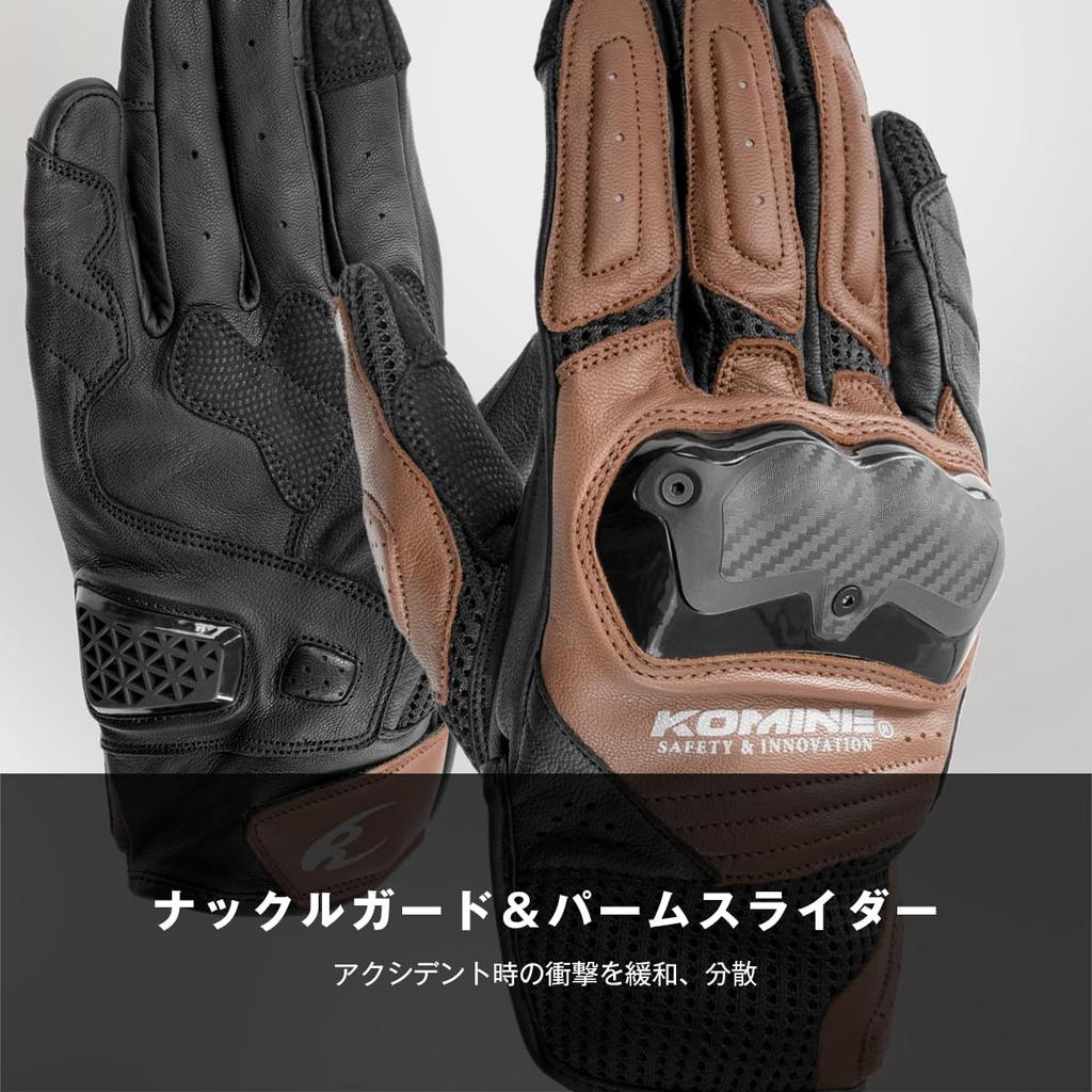 Komine 2025 Model Motorcycle Shotgun Mesh Medium 06-267 GK-267 Gloves, Black,