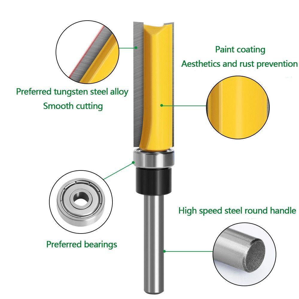 Straight Tooth Trim Router Bit 6.35m Shank Drill Bit New Slotting Cutter Woodworking Tool