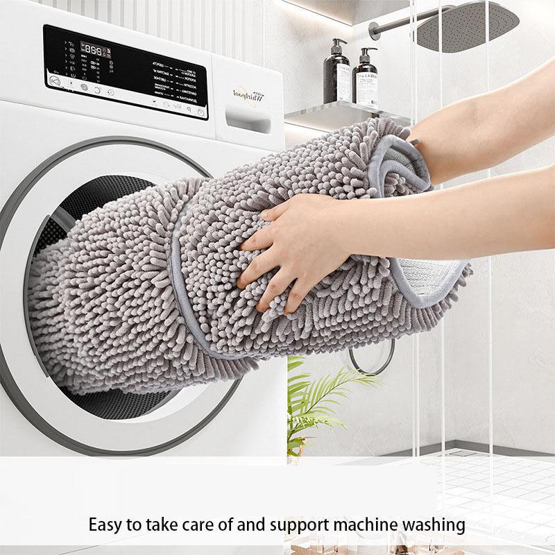 Microfiber Bath Mat Water Absorent Chenille Bathroom Carpet Thenck Soft Bathtub Toilet Rugs Anti Slip Entrance Doormat Floor Mat