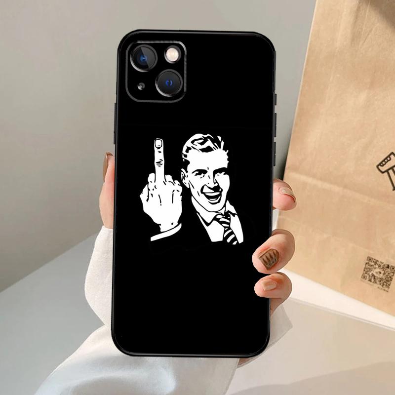 Чехол для телефона «Средний палец» для iPhone 17 Air 16 15 14 11 12 13 Pro Max 12 13 mini 15 16 Plus 16e Чехол Coque
