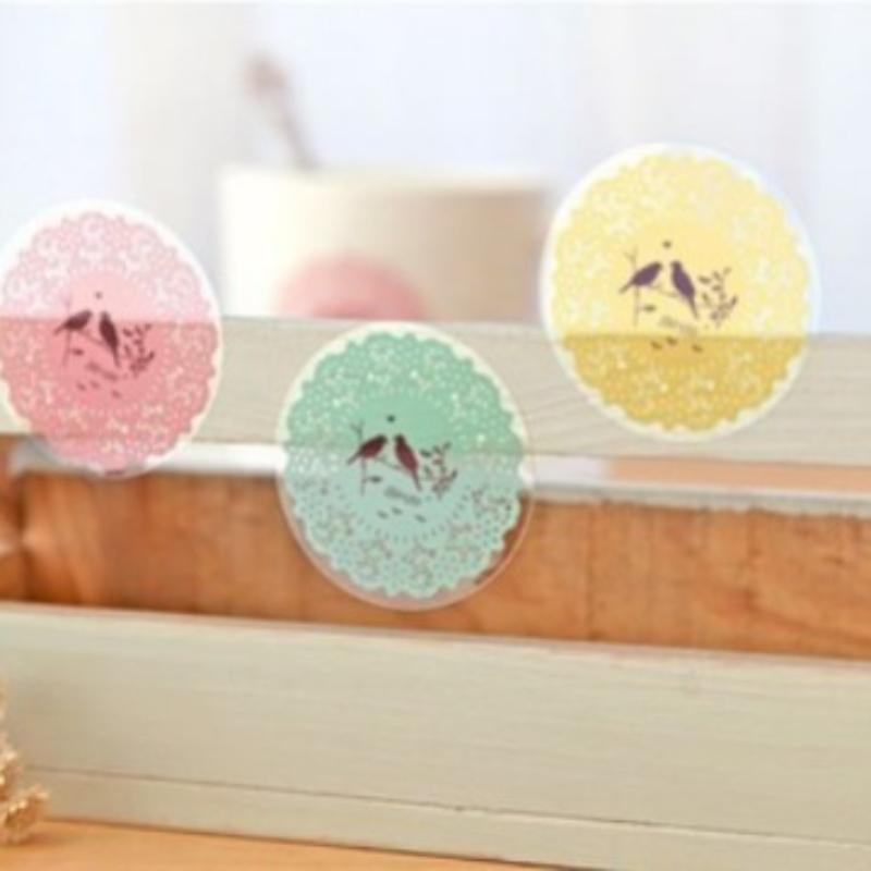 Kawai Канцелярские товары Кружевная запечатывающая наклейка Круглая DIY Прозрачная Многофункциональная Декоративная Декоративные Офисные Школьные Принадлежности Милые