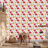 Wallpaper Flowers white, light gray and cream for living room and bedroom 50x1000