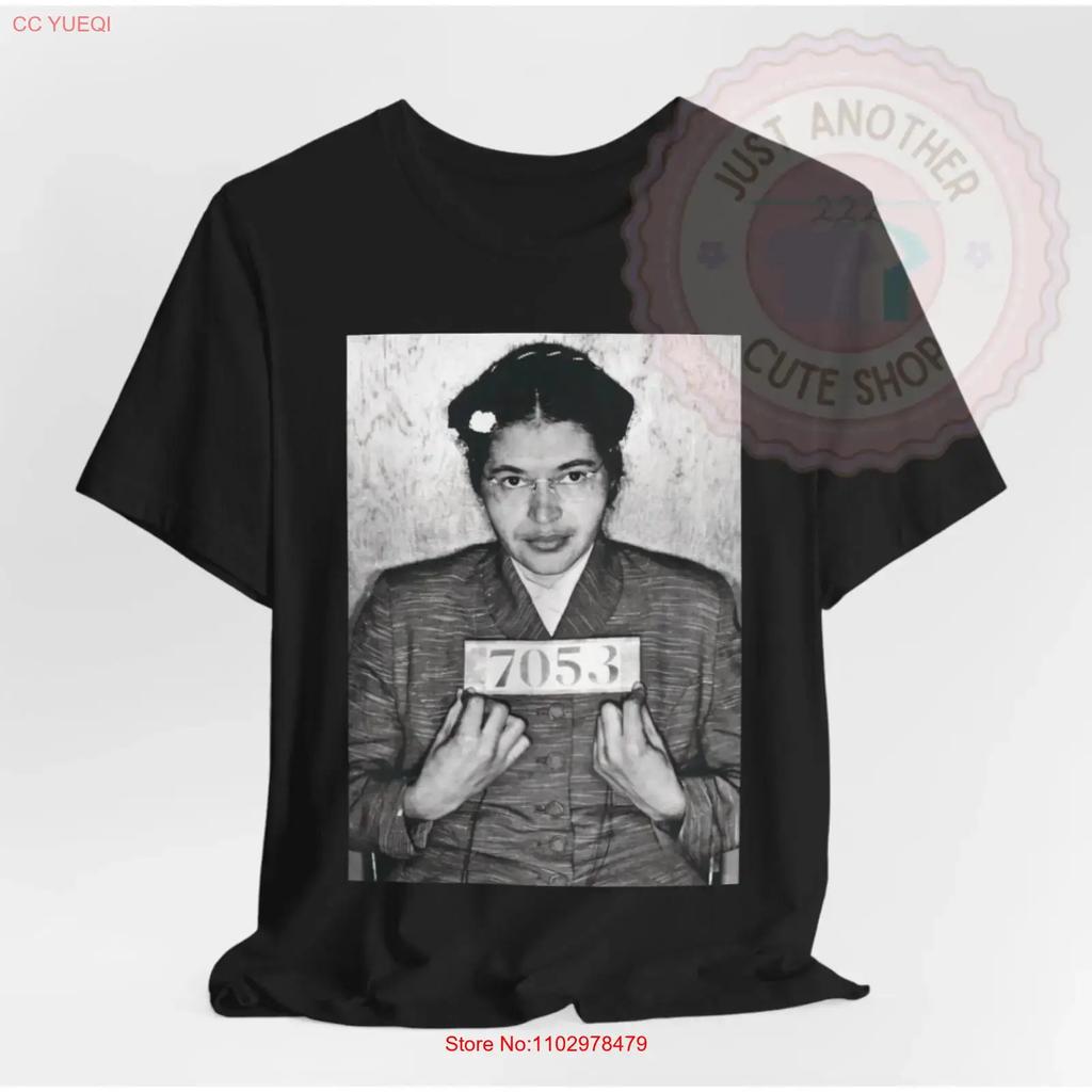 Rosa Parks Mugshot T Shirt Civil Rights Black Resistance BLM Pride vintage Washed Slightly Soft Breathable graphic Versatile