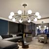 Nordic LED Chandeliers Indoor Glass Living Room Dining Bedroom Lighting Modern Hanging Ceiling Copper Lamp