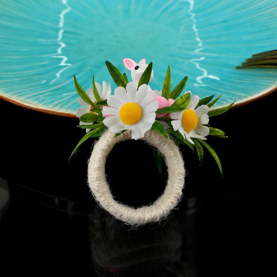 Кольцо для салфетки «Пасхальный кролик», держатель для салфетки с дизайном кроличьих ушей и пасхального яйца, праздничное весеннее украшение стола для званого ужина