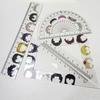 Cute Cat Acrylic Ruler Set - 4-Piece Cartoon Stationery for Students