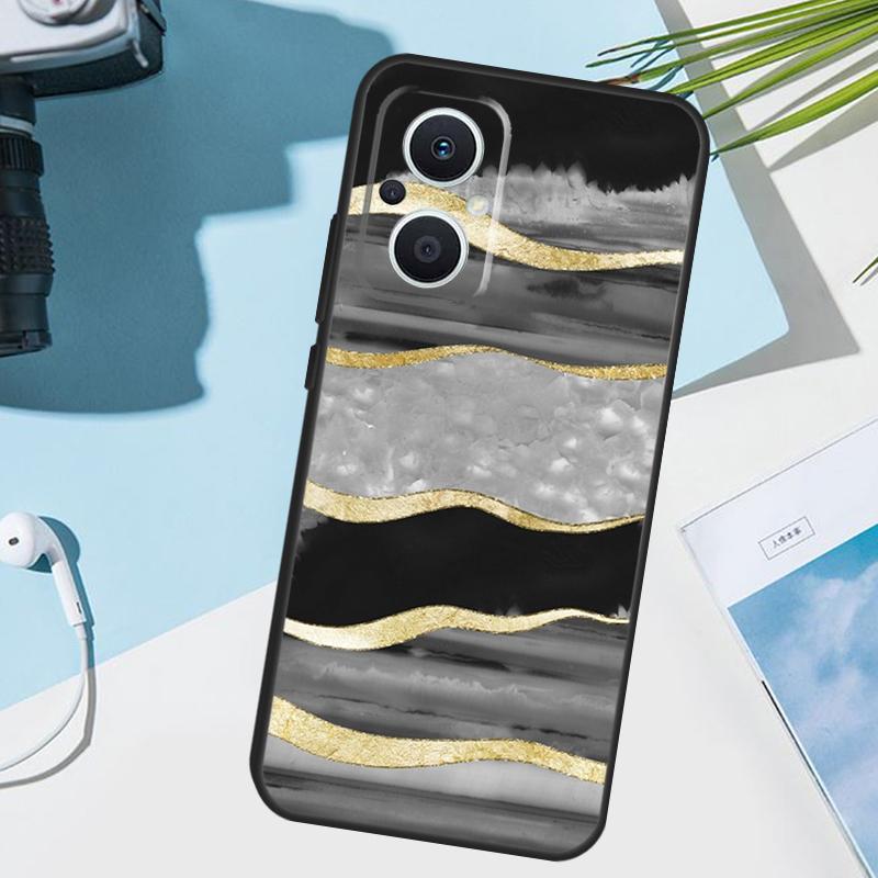 Роскошный чехол с золотой фольгой для OPPO Reno 13 F 10 11 12 14 Pro 11F 12F 14F 7 8 Lite Чехол для OPPO Find X9 X8 X5 X6 Pro