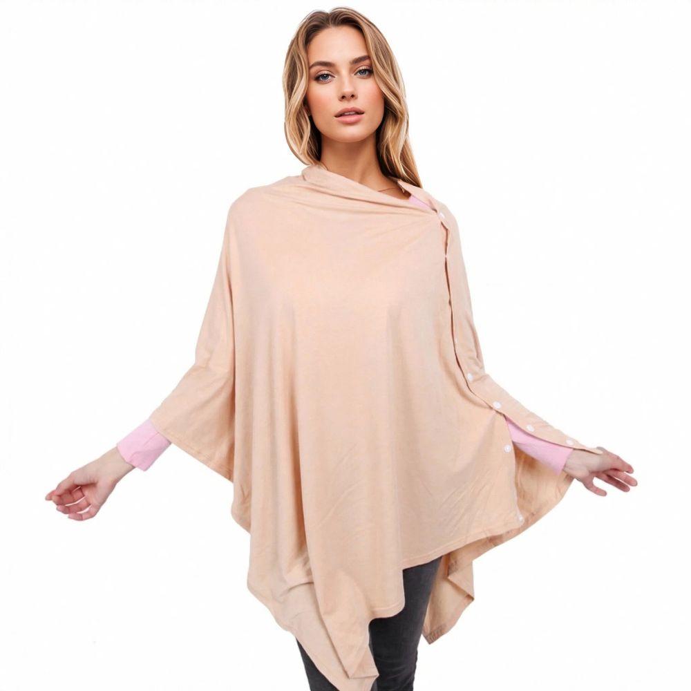 Atmungsaktiver Stillponcho Weicher Stretchstoff Stillschal Jeanshosen Dekor Stillabdeckung