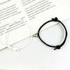 1 Pair Simple Magnetic Suction Metal Heart Pendant Couple Bracelets Women Men Adjustable Matching Bracelets Wristbands