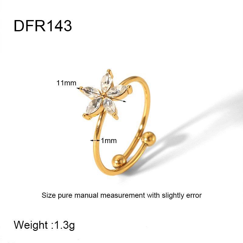 Геометрическое Цветочное Кольцо с Позолотой 18K, Имитацией Жемчуга и Фианитами