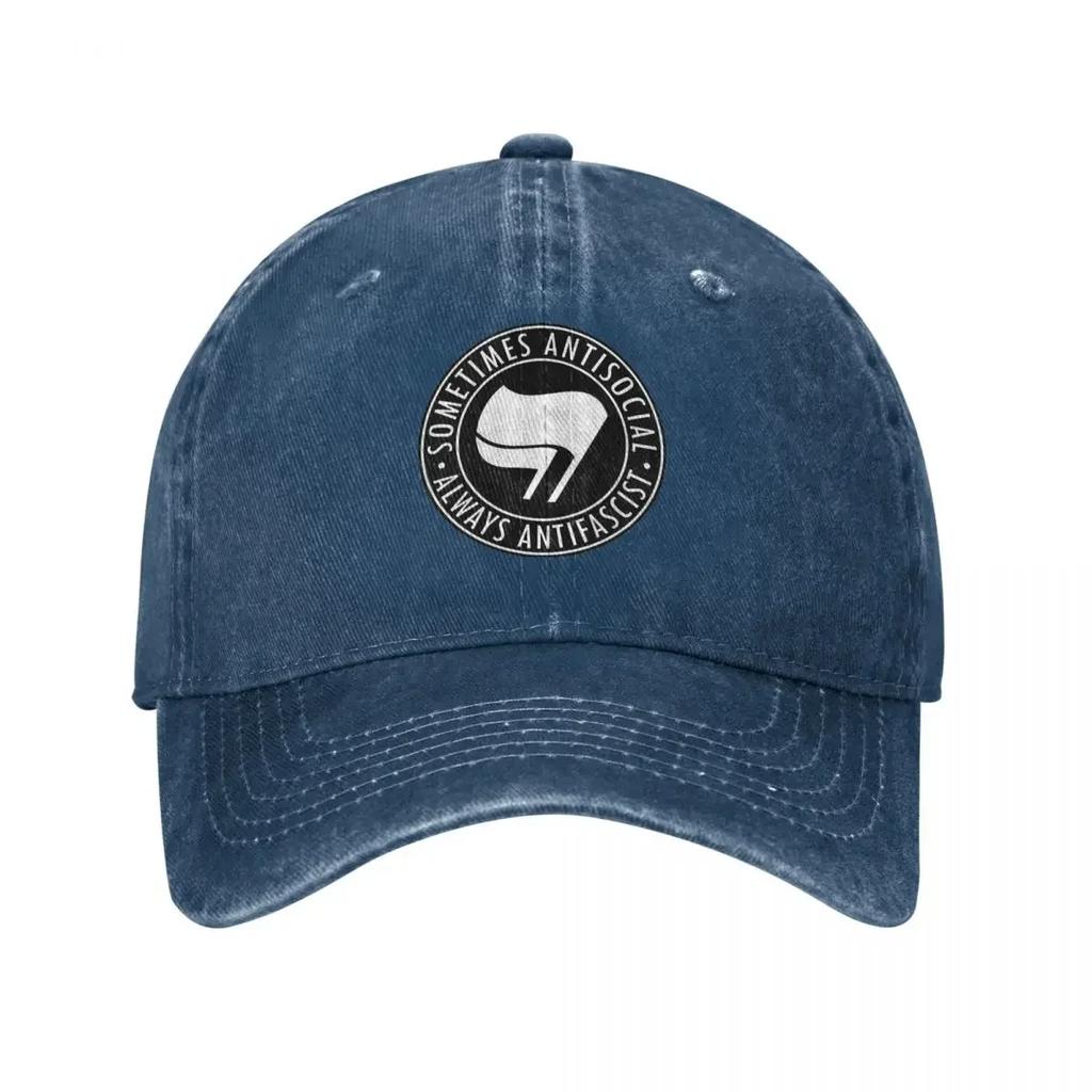 Vintage Always Anti Fascist Baseball Cap Unisex Distressed Denim Sun Cap Outdoor Activities Adjustable Hats Cap