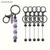 5pcs Beadable Keychain Bar, Alloy Blank Beaded Keychain Blanks For Pendant Beads DIY Keychain Making Supplies Jewelry Making Gift